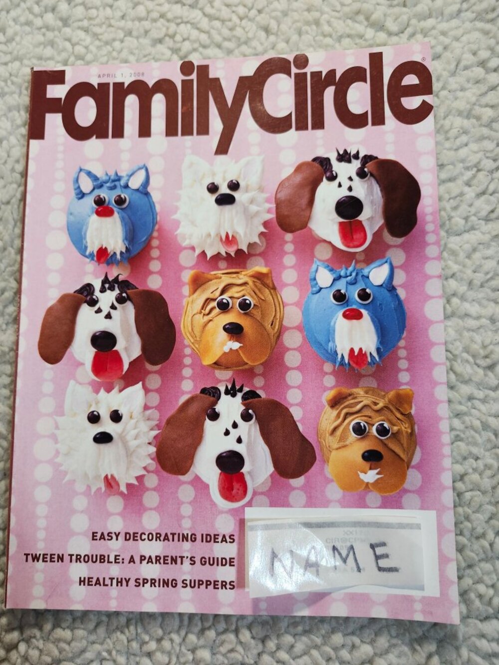 Family Circle Magazine April 1 2008 Issue Cupcake Cover Recipes Home Baking